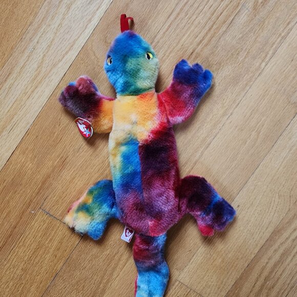 NWT Ty Beanie Buddies Collection "Lizzy" The Multicolored Lizzard Stuffed Animal - Picture 4 of 16